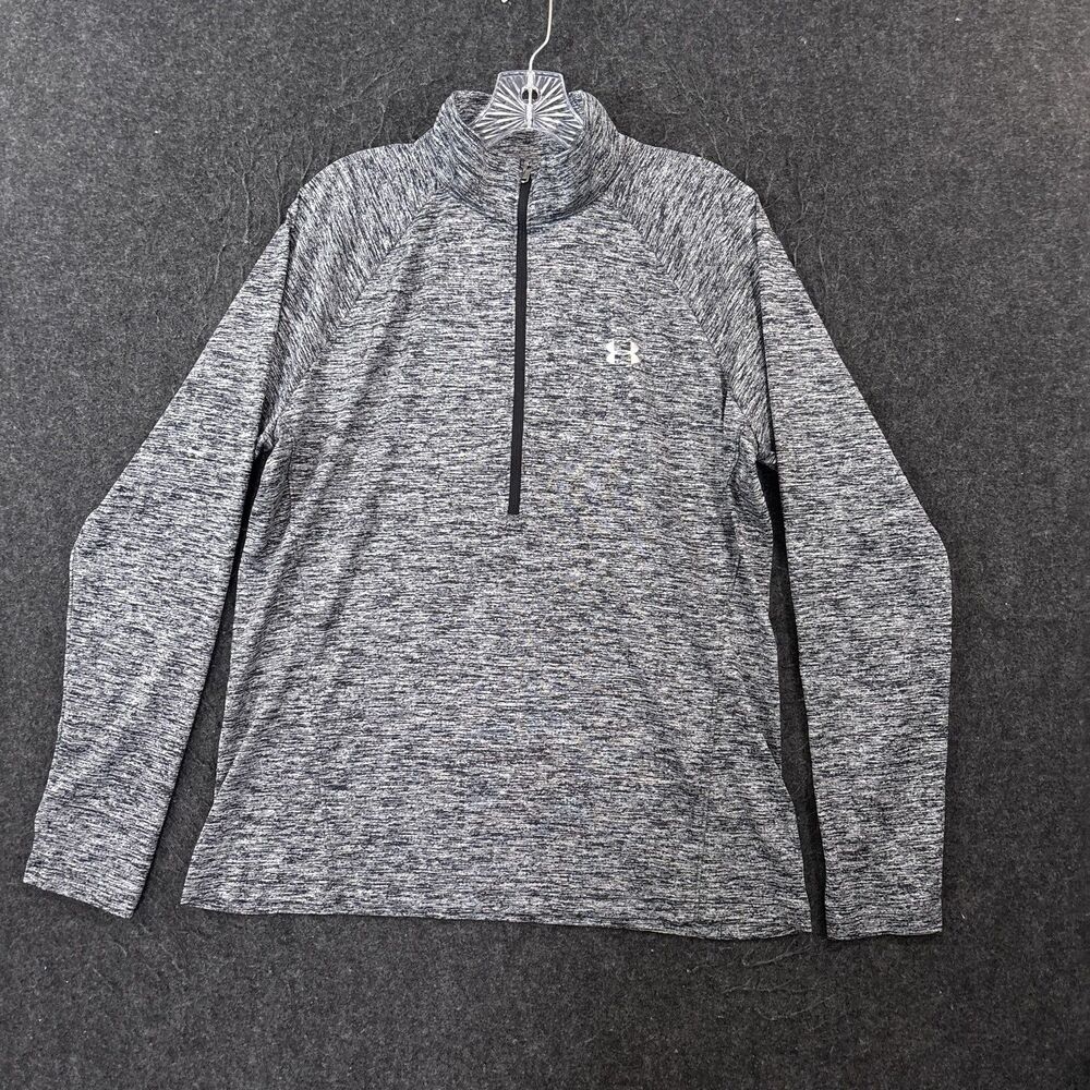 Under Armour Pullover Women's XL Gray Heather HeatGear 1/4 Zip Shirt Training